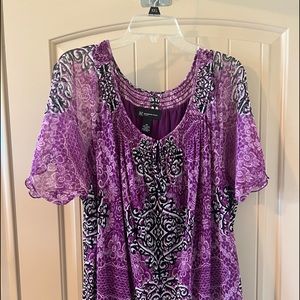 I-N-C size 3X Smocked neck and hem top